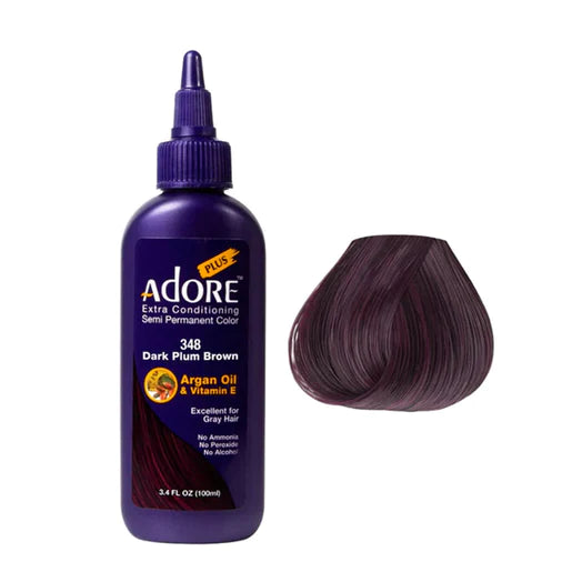 Adore Plus Semi Permanent Color Dark Plum Brown #348