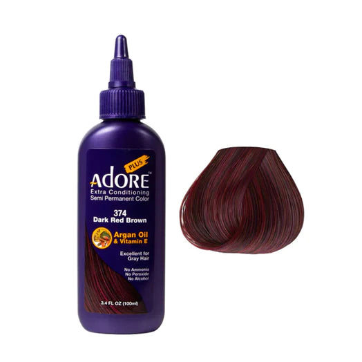 Adore Plus Semi Permanent Color Dark Red Brown #374