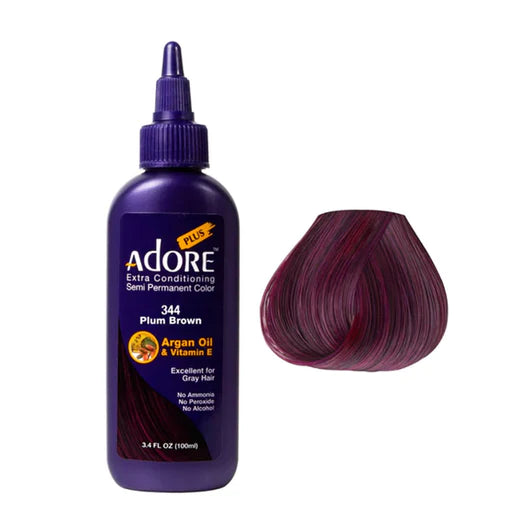Adore Plus Semi Permanent Color Plum Brown #344
