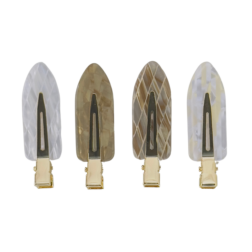No Crease Tortoiseshell Acetate Hair Clips 2Pk