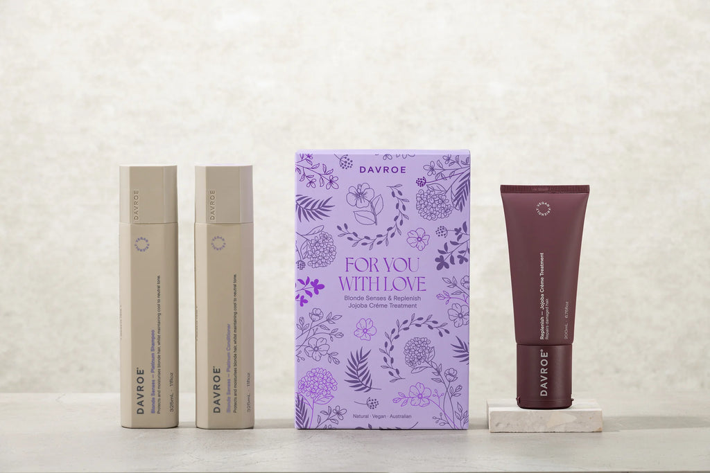 Davroe Blonde Senses Platinum 325ml Trio Pack contents