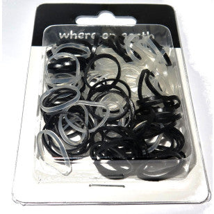 Hair Elastic Ties Small Black & Clear Pack