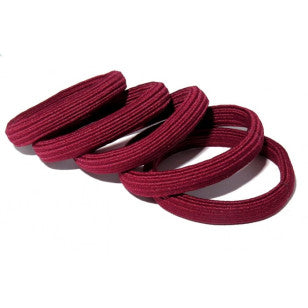 School Hair Tie 5 Pack Maroon