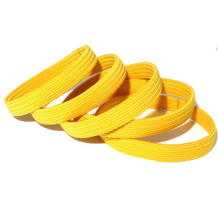 School Hair Tie 5 Pack Yellow