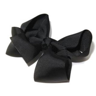 School Large Grosgrain Bow Black