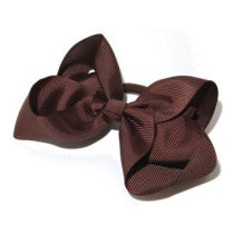 School Large Grosgrain Bow Brown