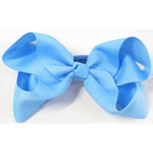 School Large Grosgrain Bow Sky Blue