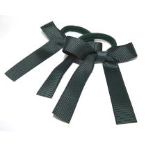 School Pony Bows 2Pk Green