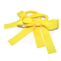 School Pony Bows 2Pk Yellow