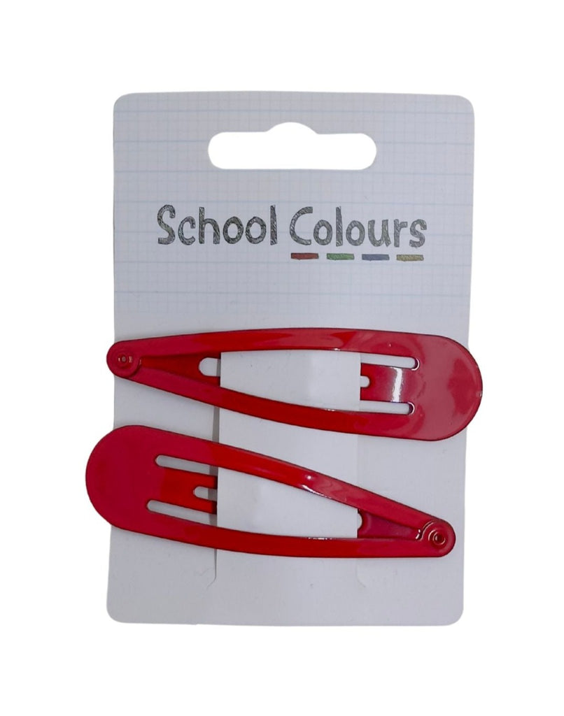 School Snap 80mm Clips 2Pk Red