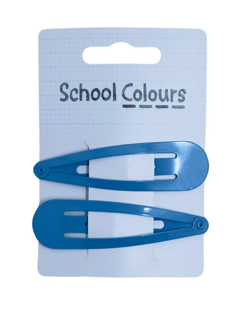 School Snap 80mm Clips 2Pk Sky Blue