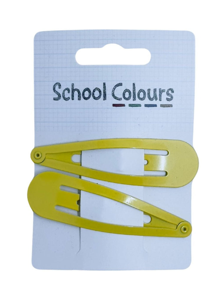 School Snap 80mm Clips 2Pk Yellow