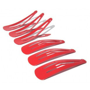 School Snap Clips 6Pk Red