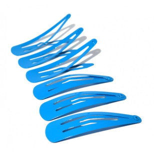 School Snap Clips 6Pk Sky Blue