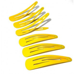 School Snap Clips 6Pk Yellow