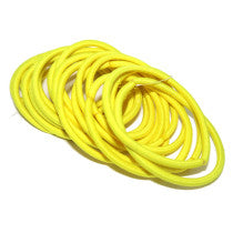 School Thin Hair Tie 20 Pack Yellow