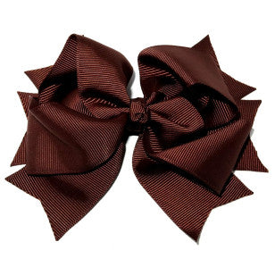 School XL Grosgrain Bow Clip Brown