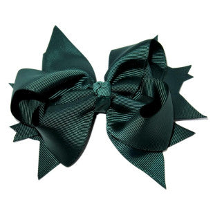 School XL Grosgrain Bow Clip Green