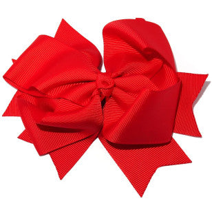 School XL Grosgrain Bow Clip Red