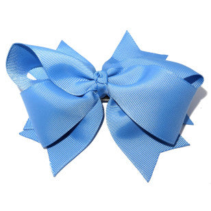 School XL Grosgrain Bow Clip Sky Blue