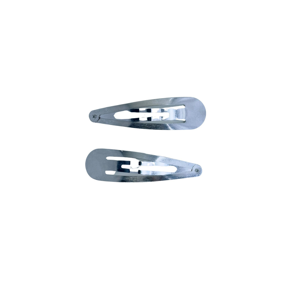 Snap 70mm Hair Clips 2Pk Silver