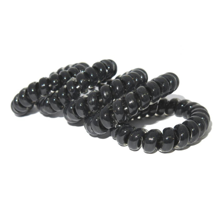 Spiral Hair Ties Large Black 5 Pack