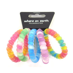 Spiral Hair Ties Large Rainbow 5 Pack