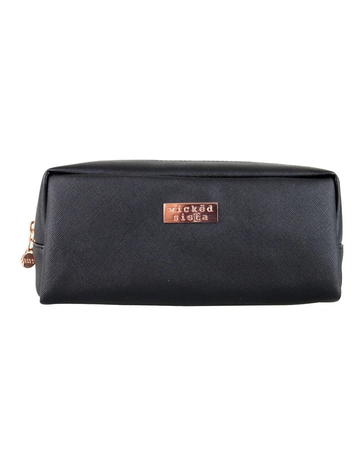 Premium Black Rectangular Cosmetic Bag